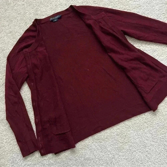 Pendleton Women’s Cardigan Button Up Long Sleeve Sweater Size Small Maroon - Picture 12 of 15